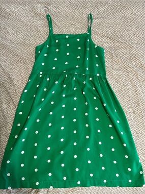 Old Navy Green and White Polka Dot Spaghetti Strap Dress